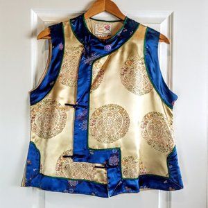 Elegant Blue and Gold Women's Vest